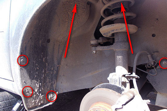 Как демонтировать переднее крыло Lada Granta