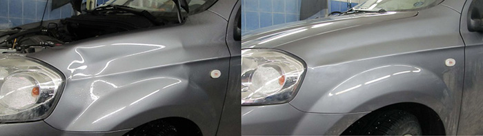 Устранение вмятин на автомобиле без покраски