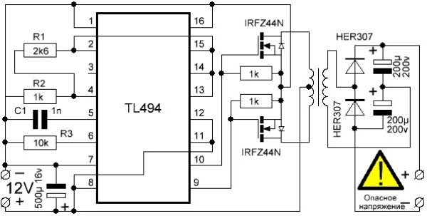 Автомобильный инвертор 12-220v: как сделать преобразователь напряжения своими руками по схеме