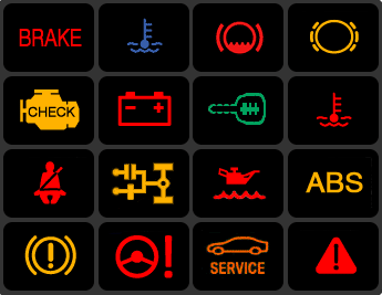 Обозначение значков на панели приборов автомобиля: индикаторы, сигнальные и контрольные лампы