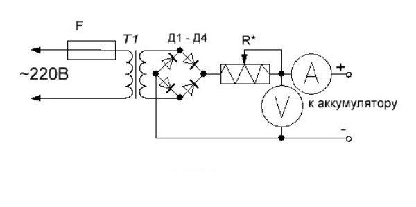 Инструкция и схема простого зарядного устройства для автомобильного аккумулятора своими руками