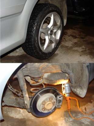 Замена колодок на задних дисковых тормозах Opel astra H собственными силами